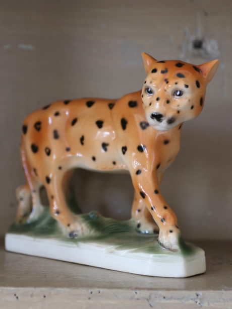 Antique Sitzendorf porcelain leopard figurine