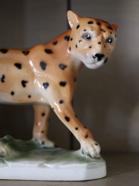 Antique Sitzendorf porcelain leopard figurine