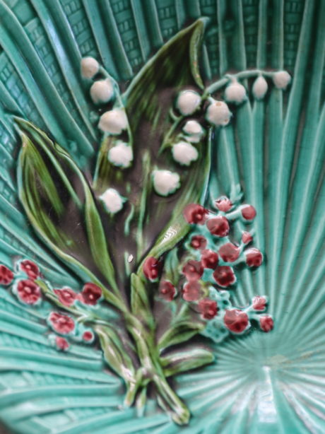 German Schramberg Lily of the Valley Majolica