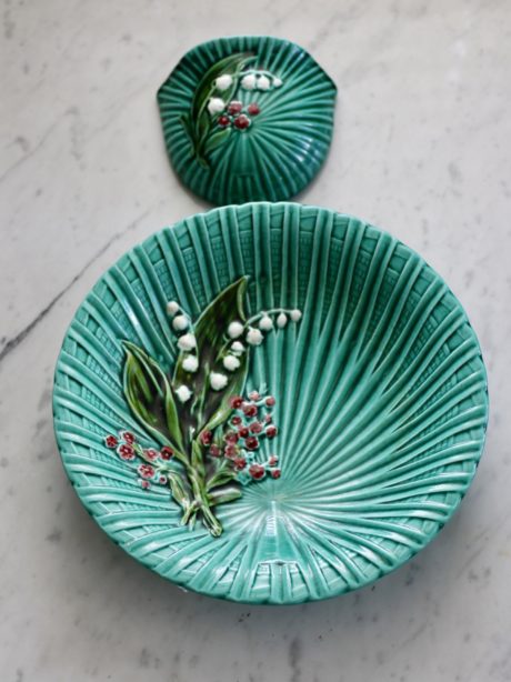 German Schramberg Lily of the Valley Majolica