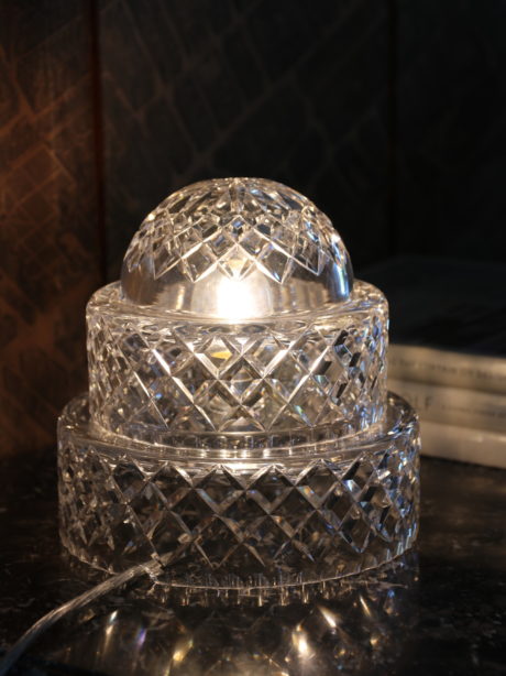 Art Deco Cut Crystal Two Piece boudoir lamp