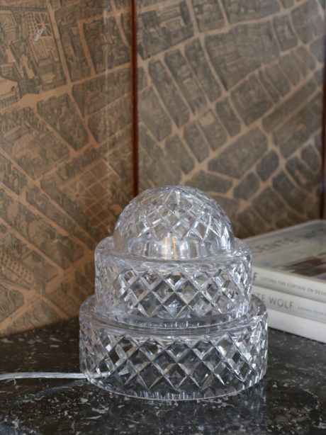 Art Deco Cut Crystal Two Piece boudoir lamp